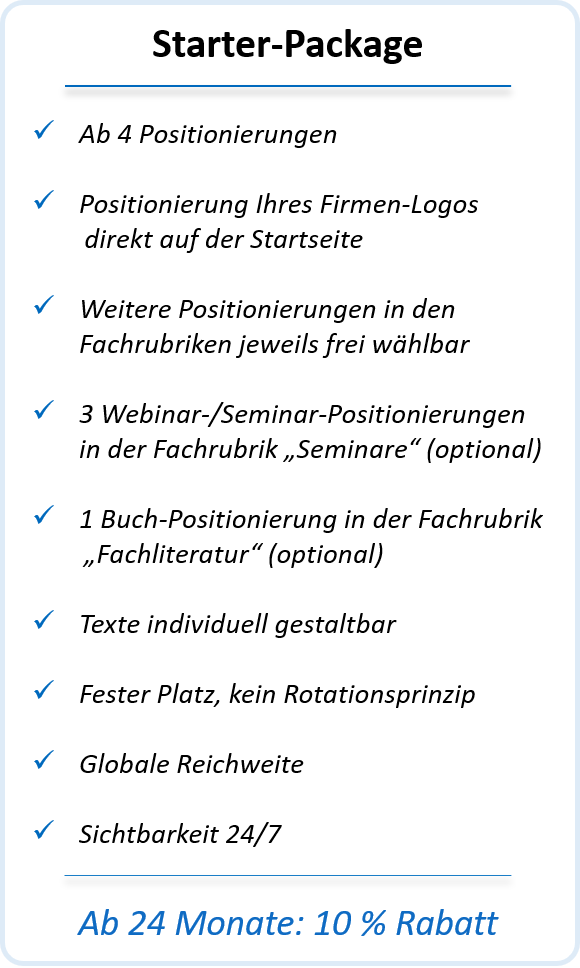 Starter-Package registrieren